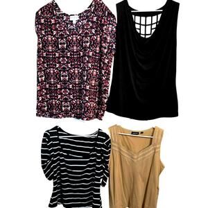 Women's 2X 18W 20W Tops Shirts Blouses Wholesale Bulk Lot 4 Plus Size XXL 2XL